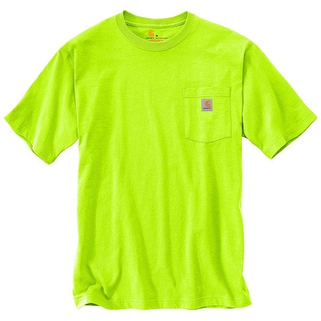 Carhartt Men's Pocket T-Shirt, 100% Cotton, Pullover, 1 Pocket(s), Green, 4XL K87-BLM4XLTLL