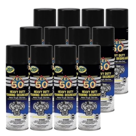 Zep 50 Heavy Duty Foaming Degreaser Foaming Degreaser, 16 oz Aerosol Spray Can, 12 PK 361301