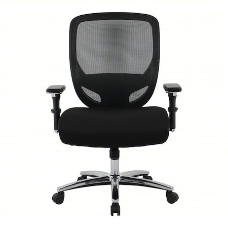 Zoro Select Office Chair, Adj Arm, Black/Silver, 400 lb 830KL2