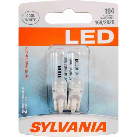 Sylvania Bulbs, 0.5 W, 12.8 V, LED 194SL.BP2