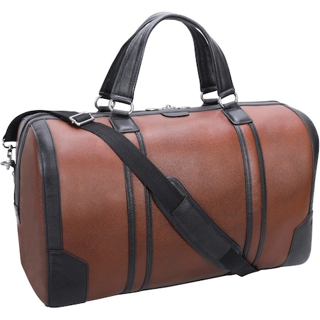 Mckleinusa McKlein USA 18190 20 in. U Series Kinzie Leather Two-Tone Tablet Carry-All Duffel Bag; Brown 18190