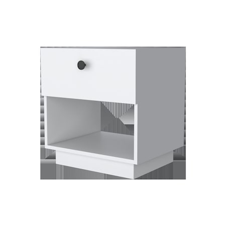 Homeroots 20" White Wood One Drawer Nightstand with Integrated Tech 518173