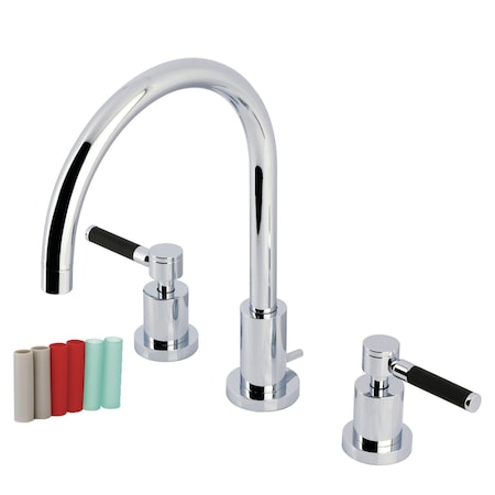 Kingston Brass Widespread Bathroom Faucet with Brass Pop-Up, Polished Chrome KS8921DKL
