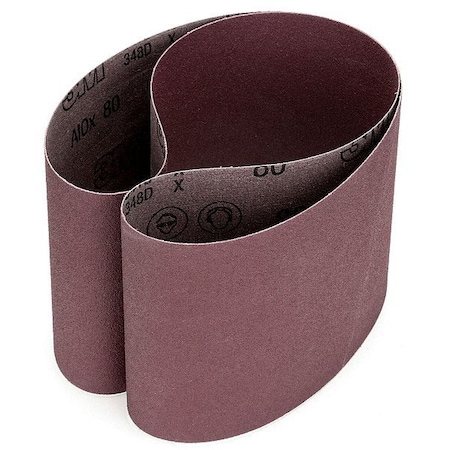 3M Sanding Belt, 6 in W, 48 in L, Coated, Aluminum Oxide, 80 Grit, Not Applicable, 341D, Brown 7000118866