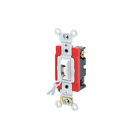 Leviton Wall Switch, 1 hp, Locking, 20 A, White 1224-2WL