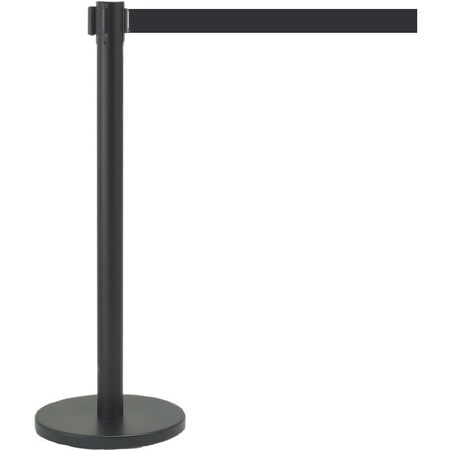 Aarco Economy Lightweight Form-A-Line System, Retractable Belt Style, 10 ft, black belt, 14'' base 40''H HBKGT-10BK