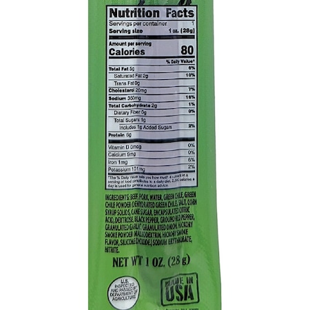 Pearson Ranch Jerky Green Chile Beef & Pork Snack Stick BFGC1-CAD