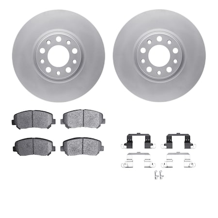 Dynamic Friction Co DFC GEOSPEC Coated Rotors with 5000 Brake Pads - Ceramic and Hardware 4512-39060