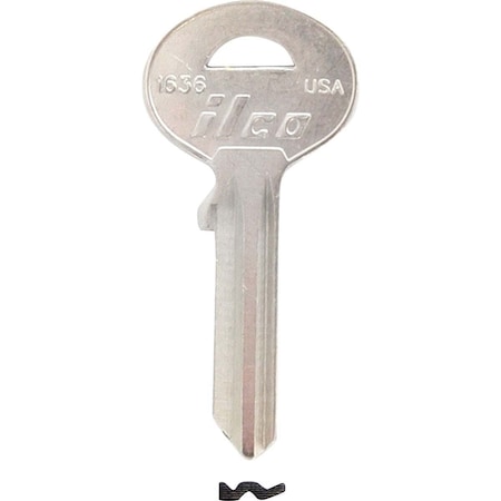 Kaba Ilco SUN WILSON Nickel Plated Safe Key 1636, 5PK AA00019402