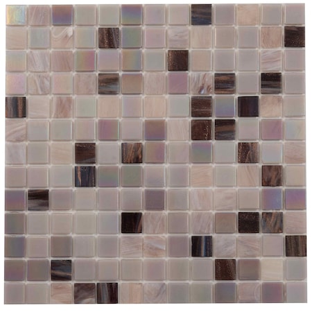 Apollo Tile Mingles 12 in. x 12 in. Glossy Crepe Pink Glass Mosaic Wall and Floor Tile 20 sq. ft./case, 20PK MIX2088PK237A
