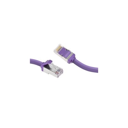 Cable Wholesale Slim Cat8 Purple S/FTP Ethernet Patch Cable, Molded Boot, 40Gbps - 2000MHz, 6mm OD, 4-Pair 13X8-64110
