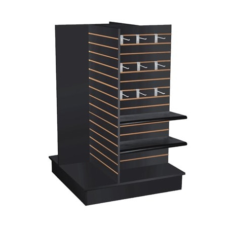 Specialty Store Services 4-Way Black Slatwall Display 3431BK