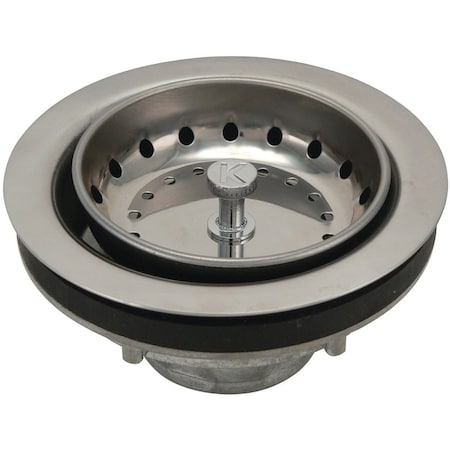 Plumb Pak Basket Strainer Assembly with Spring Post, Stainless Steel, For 312 in Dia Opening Kitchen Sink K5419