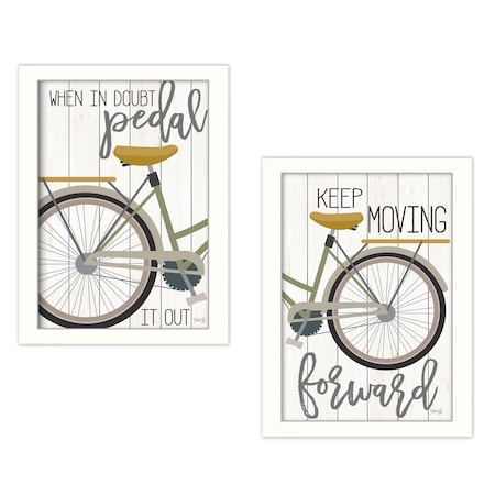 Set Of Two Pedal it Out 3 White Framed Print Wall Art, 2PK