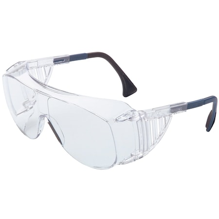 Uvex OTG Rimless Safety Glasses with Black Temple, Clear Lens and Anti-Scratch and Hard Coating S0112