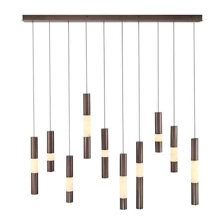 Euf Ronda, Chandelier , 10-Light, 50", Harlow Bronze, Alabaster 50121-021