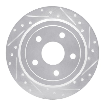 Dynamic Friction Co DFC Brake Rotor - Drilled and Slotted - Silver 631-42029R