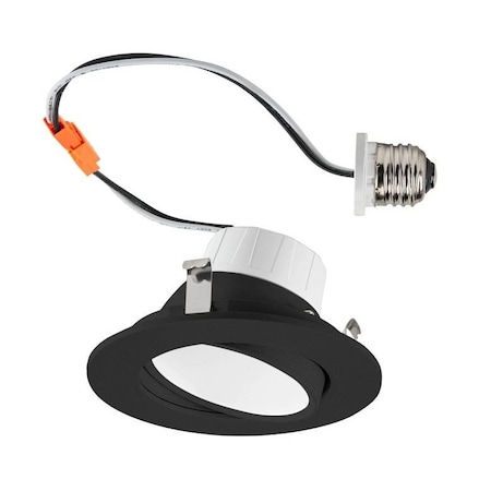 Keystone 4" Circular LED Residential Retrofit Gimbal | Black Trim | 8W | Color Select 2700/3000/3500/4000/500 KT-LED8RD-4C-9CSF-DIM-G-B