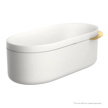 Axor Suite Tubs Round with Pop-Up Drain, 74 1/8" in Polished Gold Optic 42005990