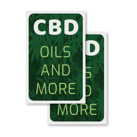 Signmission CDB Oils and More, Vinyl Decals Only 24 Inch x 36 Inch, Vinyl Decal, 2PK DSB-2436-2PACK-30358