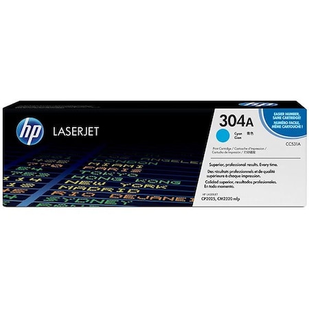 Hp 304A (CC531A) Cyan Original LaserJet Toner Cartridge (2,800 Yield) CC531A