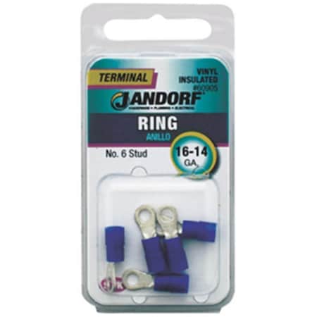 Jandorf Specialty Hardw 60905 Vinyl Insulated Ring Terminal 1614 ga., 6 in. Stud 3401064