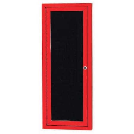 Aarco Enclosed Letter Board Directory w/ Powder Coated Red Aluminum Frame, 36''Hx12''W, 1 Door ADC3612R