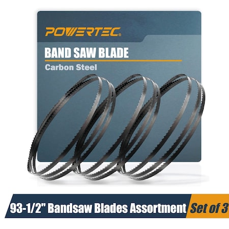 Powertec 93-1/2" High Carbon Steel Band Saw Blades for Craftsman 22432 9HT2433N & 9HT23331N 12" Bandsaw 13621