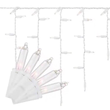 Celebrations Platinum LED T5 Warm White 100 ct Icicle Christmas Lights 9.5 ft. ICT5WWA