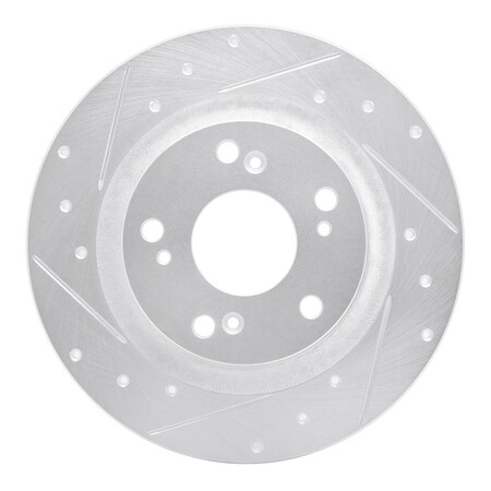 Dynamic Friction Co DFC Brake Rotor - Drilled and Slotted - Silver 631-59028L