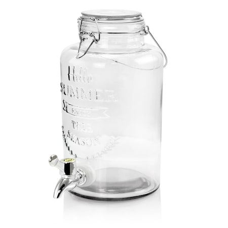Gibson Home Bayfront Summer 2.5 Liter Mason Jar Glass Beverage Dispenser 124238.01