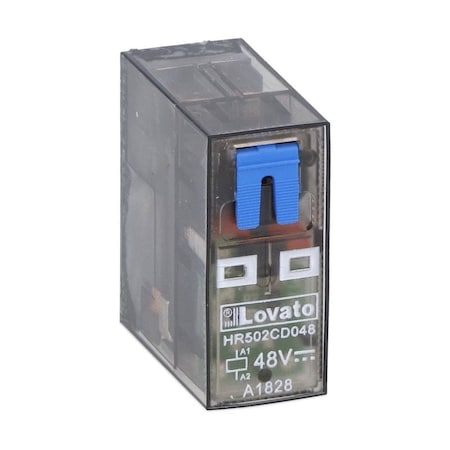 Lovato Mini Relay W/Led 48Vdc 8A, 2C/O Contact, 10PK HR502CD048