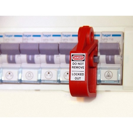 Brady Circuit Breaker Lockout, Red, Nylon Plastic with ZP Metal Slotted Set Screw, 1 Max. No. of Padlocks 873367