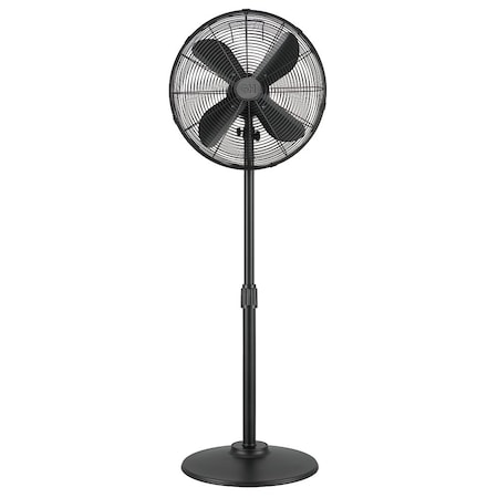 Good Housekeeping 16" Retro Pedestal Fan in Matte Black 92701-MB