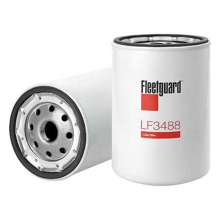 Fleetguard Oil Filter, Spin-On, Cellulose LF3488