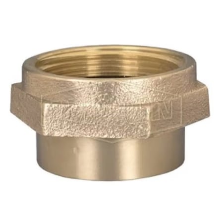 Dixon Double Hex Female Nipple, 1-1/2 in, Brass, FNPT x Female NST NH, Domestic FFH1515F