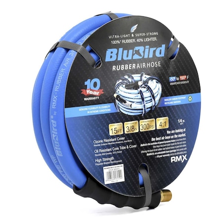 Rmx Industries Blubird Rubber Air Hose 3/8"x15ft, BB381 BLBBB3815