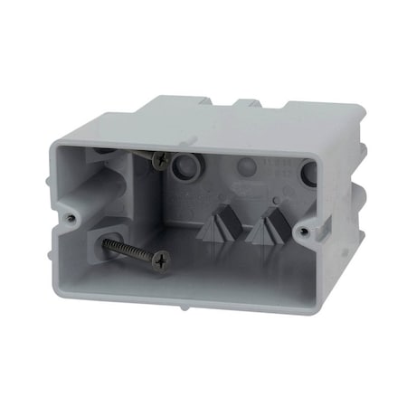 Madison Electric Adjustable Depth Device Box, 3-3/4 in L, 3.82 in W, 1 -Gang, PVC, Gray MSBHZ