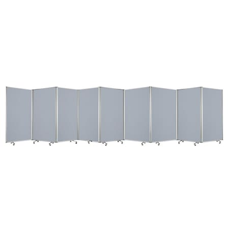 Homeroots 71" Gray Iron Folding Nine Panel Screen Room Divider 370387