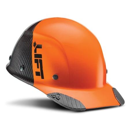Lift Safety DAX Carbon Fiber Cap Brim 50-50 (Orange/Black) - ANSI-C, TYPE 1 HDC50C-19OC