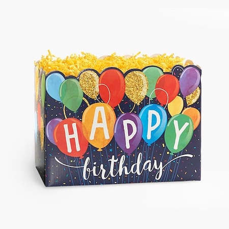 Nashville Wraps Happy Birthday Balloons Basket Box, Large 10.25x6x7.5, 6PK HBBL