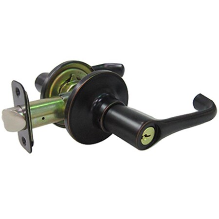 Taiwan Fu Hsing Industrial TruGuard Reversible Milano Entry Lever Lockset, Aged Bronze 221774