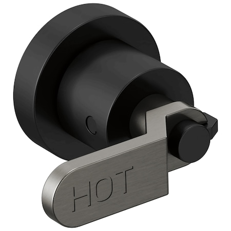 Brizo Litze Two-Handle Wall Mount Tub Filler Handle Kit, Industrial Lever Matte Black/Luxe Steel HL70434-BLSL