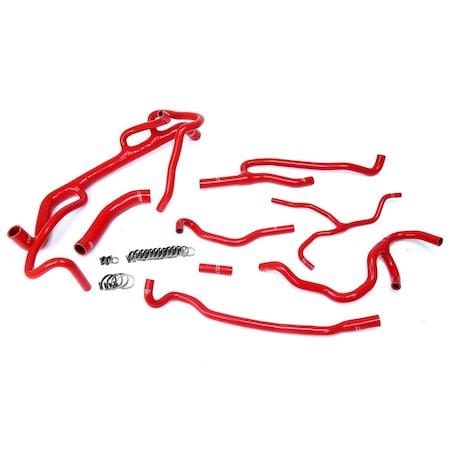 Hps Performance High Temp Reinforced Silicone Radiator and Heater Coolant Hose Kit, Red,  57-1707-RED