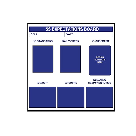 5S Supplies 5S Expectations Board Aluminum Dry Erase 36in x 36in ...