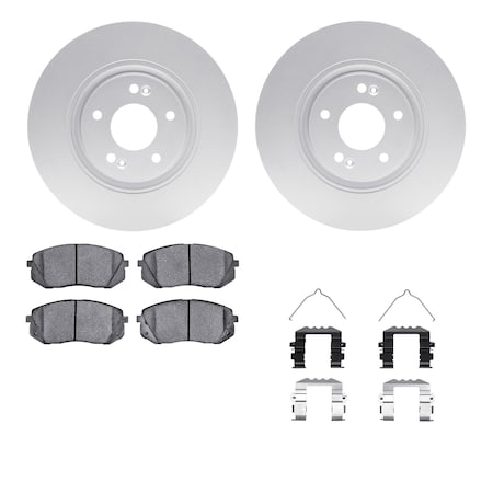 Dynamic Friction Co DFC GEOSPEC Coated Rotors with 5000 Brake Pads - Ceramic and Hardware 4512-03093