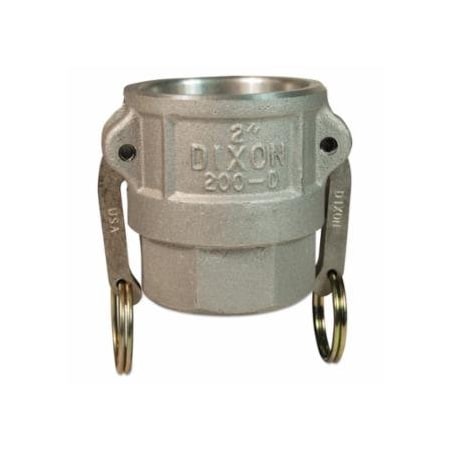 Dixon Valve Andrews Type D Cam and Groove Couplers, 2 in (NPT) Female, Aluminum 238-200-D-AL