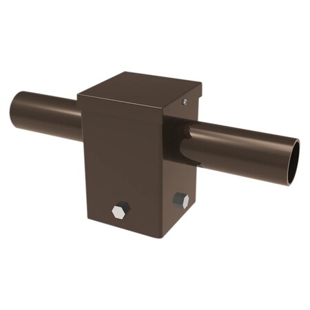 Keystone Pole Mount Dual 2 3/8" Tenon, Top Mount Horizontal 180 Deg for 4" Square Pole, Bronze KT-PMTT-4SQ-D180