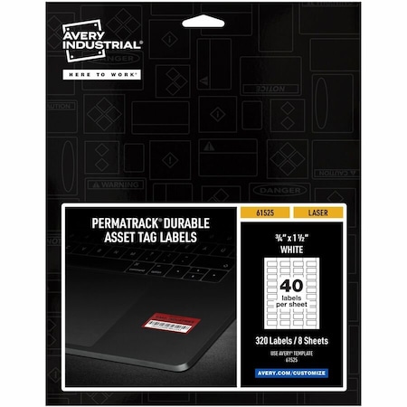 Avery PermaTrack Durable White Asset Ta, PK320 61525