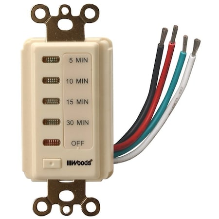 Southwire Woods Countdown Timer, 15 A, 120 V, 1800 W, 5 to 30 min Time Setting, 24 On/Off Cycles Per Day Cycle 59720